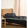 Linen House Nara Bamboo Cotton 400TC Sheet Set Charcoal