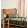 Linen House Nara Bamboo Cotton 400TC Sheet Set Moss