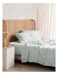 Linen House Nara Bamboo Cotton 400TC Sheet Set In Sky