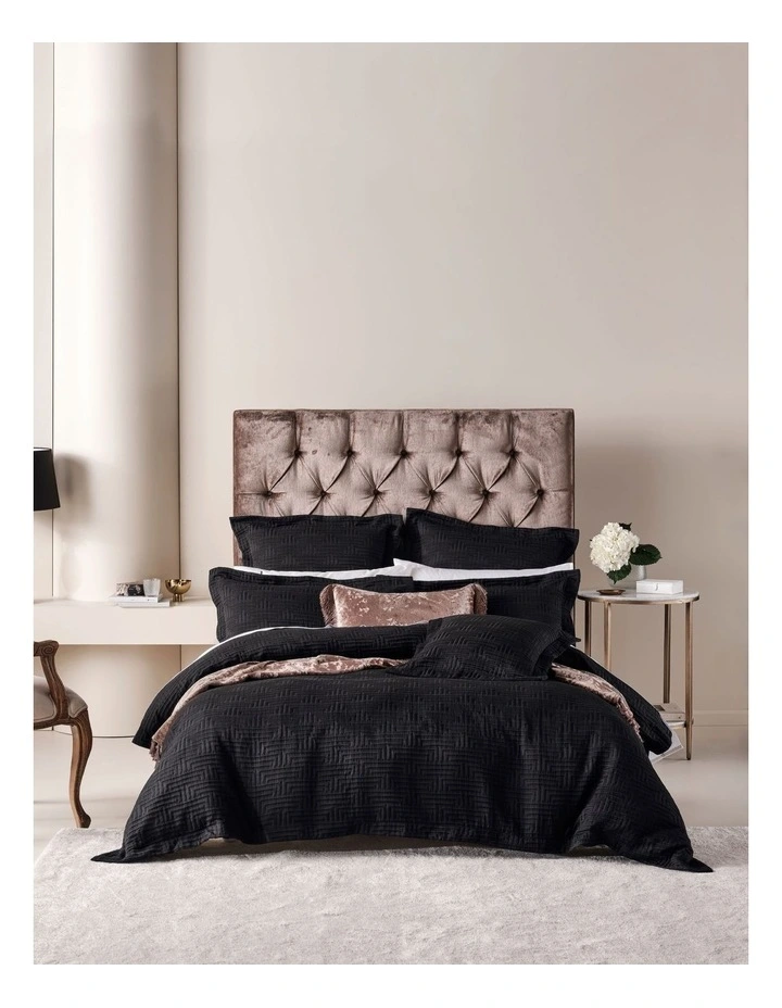 Winston Quilt Cover Set In Black 1 Winston Quilt Cover Set In Black