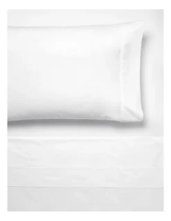 Linen House Vienna 300TC Cotton Percale Sheeting White