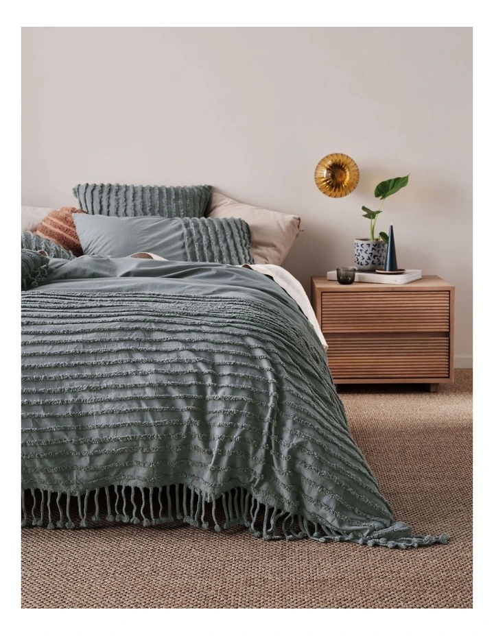 Linen House Dunaway Quilt Cover Set Petrol 2 Linen House Dunaway Quilt Cover Set Petrol - Image 2