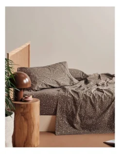 Linen House 250TC Goldie Sheet Set In Timber