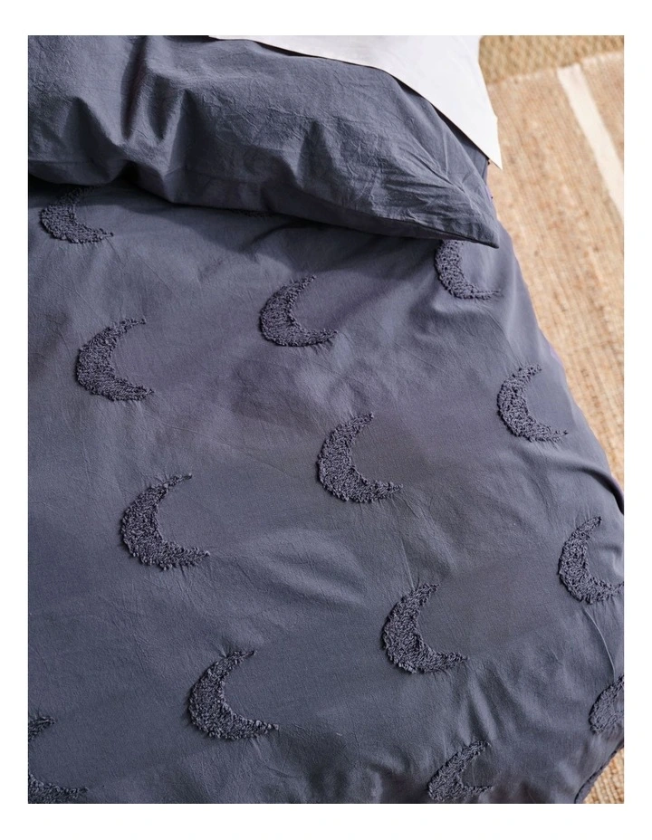 Moon Gaze Quilt Cover Set In Navy 2 Moon Gaze Quilt Cover Set In Navy - Image 2