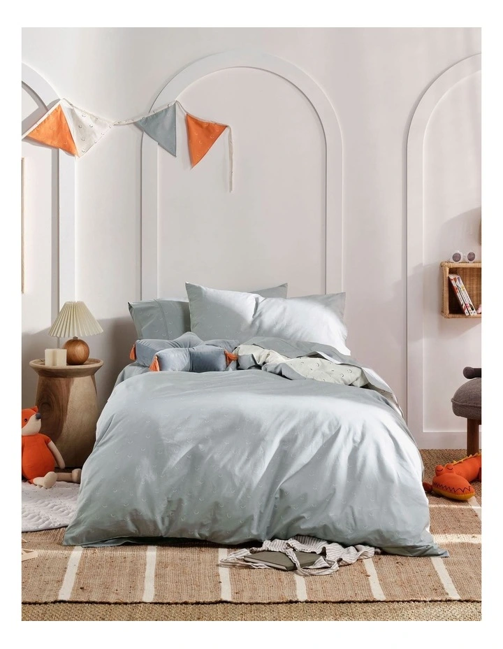 Smiles All Round Quilt Cover Set In Sugar/Smoke 2 Smiles All Round Quilt Cover Set In Sugar/Smoke - Image 2