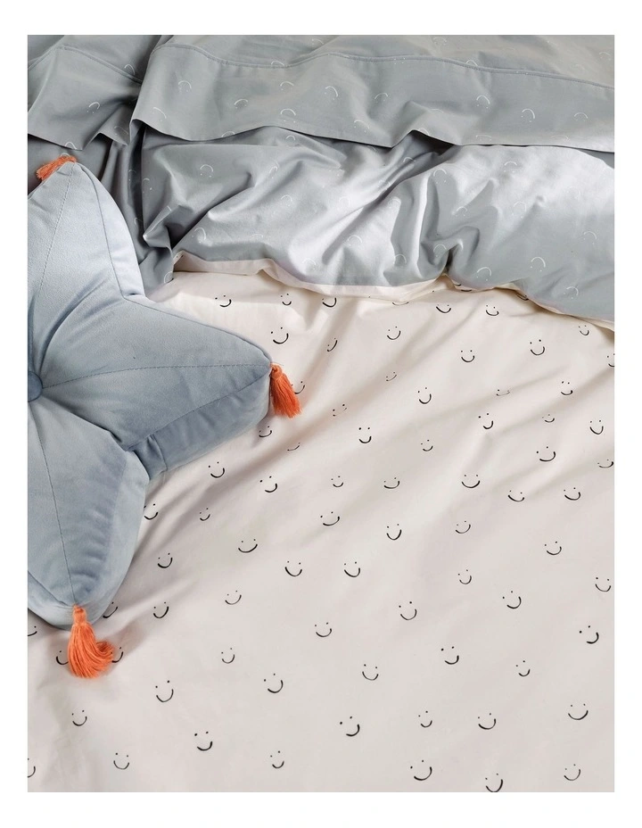 Smiles All Round Quilt Cover Set In Sugar/Smoke 3 Smiles All Round Quilt Cover Set In Sugar/Smoke - Image 3