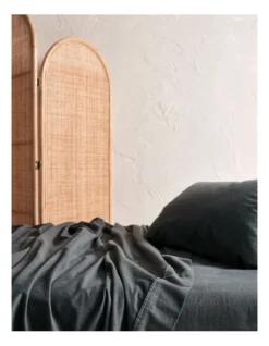 Linen House Plain Dyed Flannelette Sheet Sets In Charcoal -Linen House Dreamscape Sales Store 868794220 926637760 3 720x928