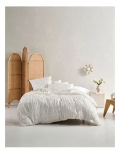 Linen House Layla Quilt Cover Set In White