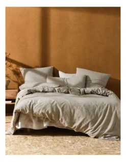 Linen House Hemp Triblend Quilt Cover Set In Walnut