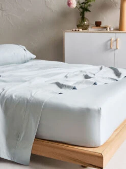 Linen House Augusta 500TC Pale Blue Cotton Sateen Sheet Set 5 Linen House Augusta 500TC Pale Blue Cotton Sateen Sheet Set -Linen House Dreamscape Sales Store lh augusta blue ss d2