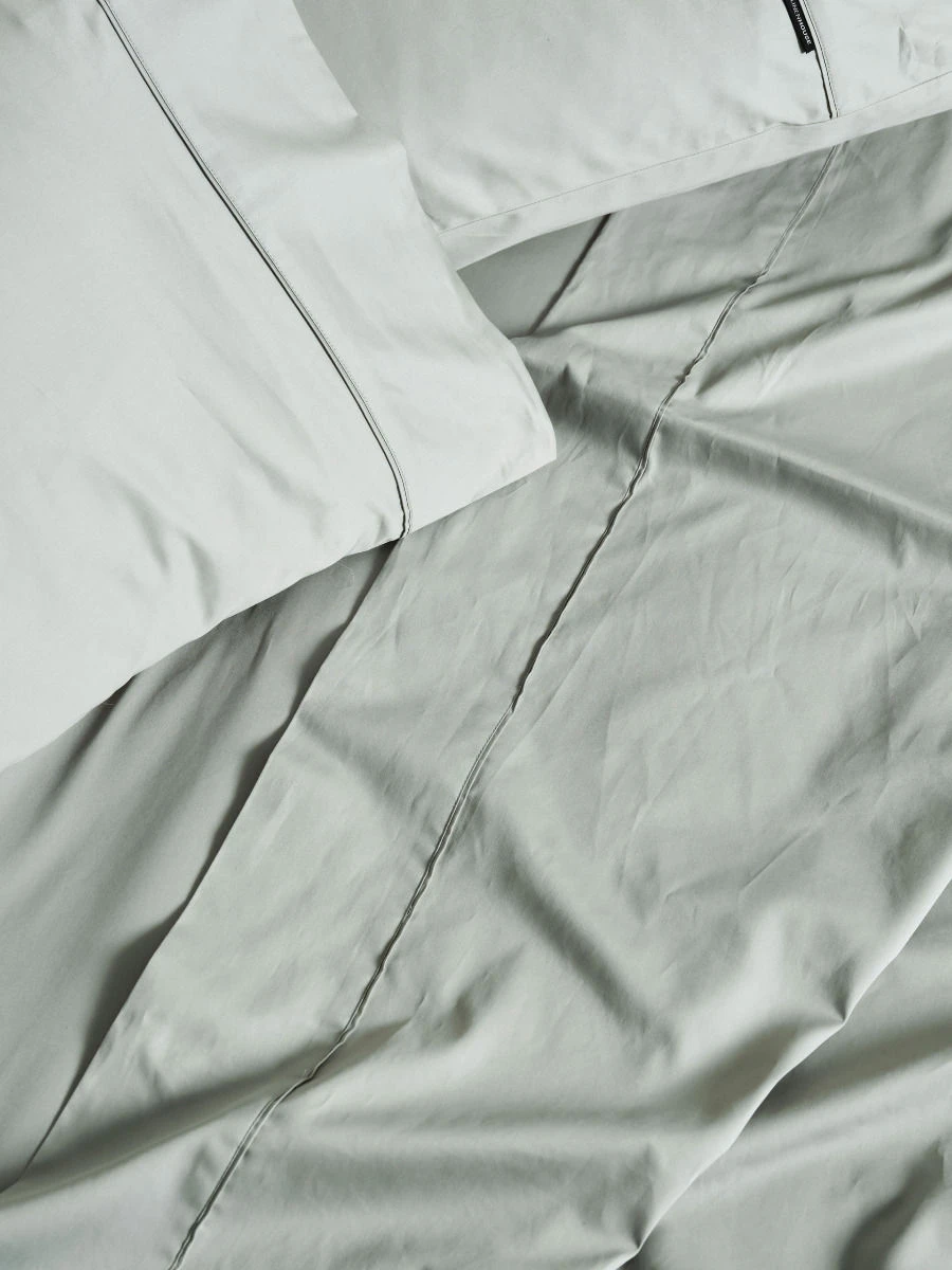 Linen House Augusta 500TC Green Gum Cotton Sateen Sheet Set 3 Linen House Augusta 500TC Green Gum Cotton Sateen Sheet Set - Image 3