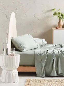 Linen House Augusta 500TC Green Gum Cotton Sateen Sheet Set