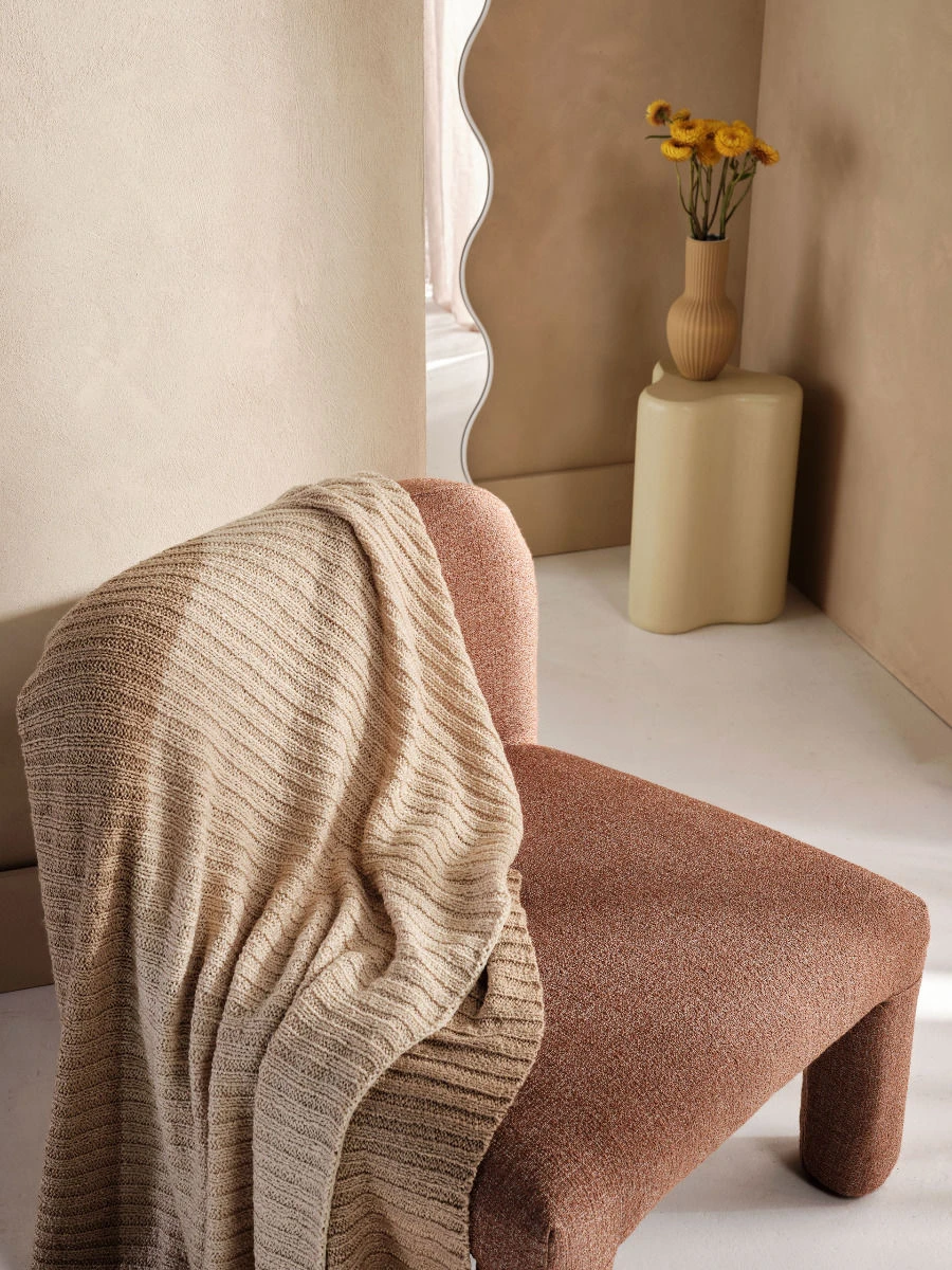 Linen House Brea Sandstone Throw 2 Linen House Brea Sandstone Throw - Image 2