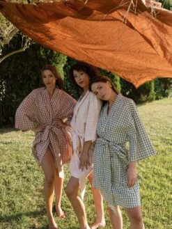 Linen House Springsteen Cinnamon Short Robe 9 Linen House Springsteen Cinnamon Short Robe -Linen House Dreamscape Sales Store lh aw23 loungewear lifestyle t1