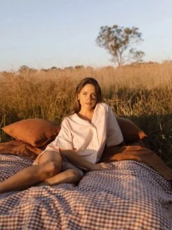 Linen House Springsteen Peach Shorts -Linen House Dreamscape Sales Store lh aw23 loungewear lifestyle t14 1