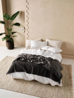 Linen House Sena Charcoal Blanket