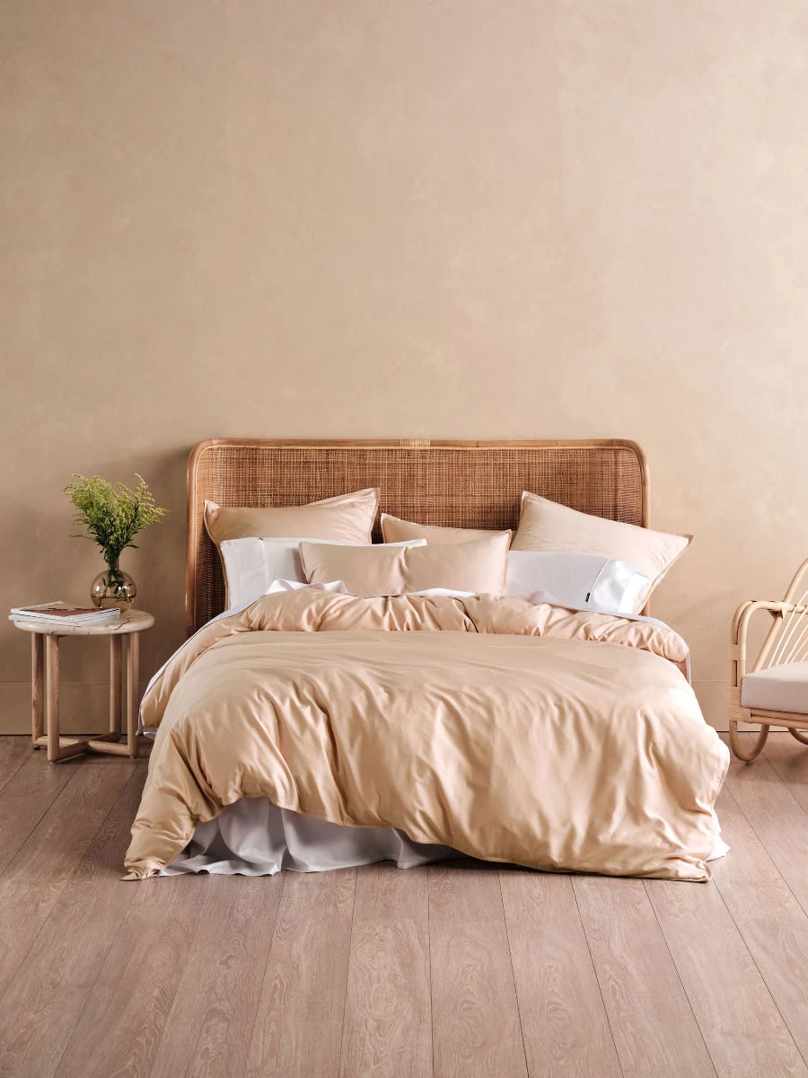 Linen House Haven Nude Pink Bamboo Cotton 500TC Quilt Cover Set 1 Linen House Haven Nude Pink Bamboo Cotton 500TC Quilt Cover Set