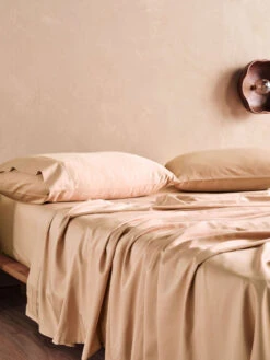 Linen House Haven Nude Pink Bamboo Cotton 500TC Sheet Set -Linen House Dreamscape Sales Store lh haven nude ss d2