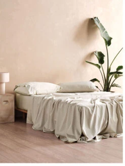 Linen House Haven Sand Bamboo Cotton 500TC Sheet Set