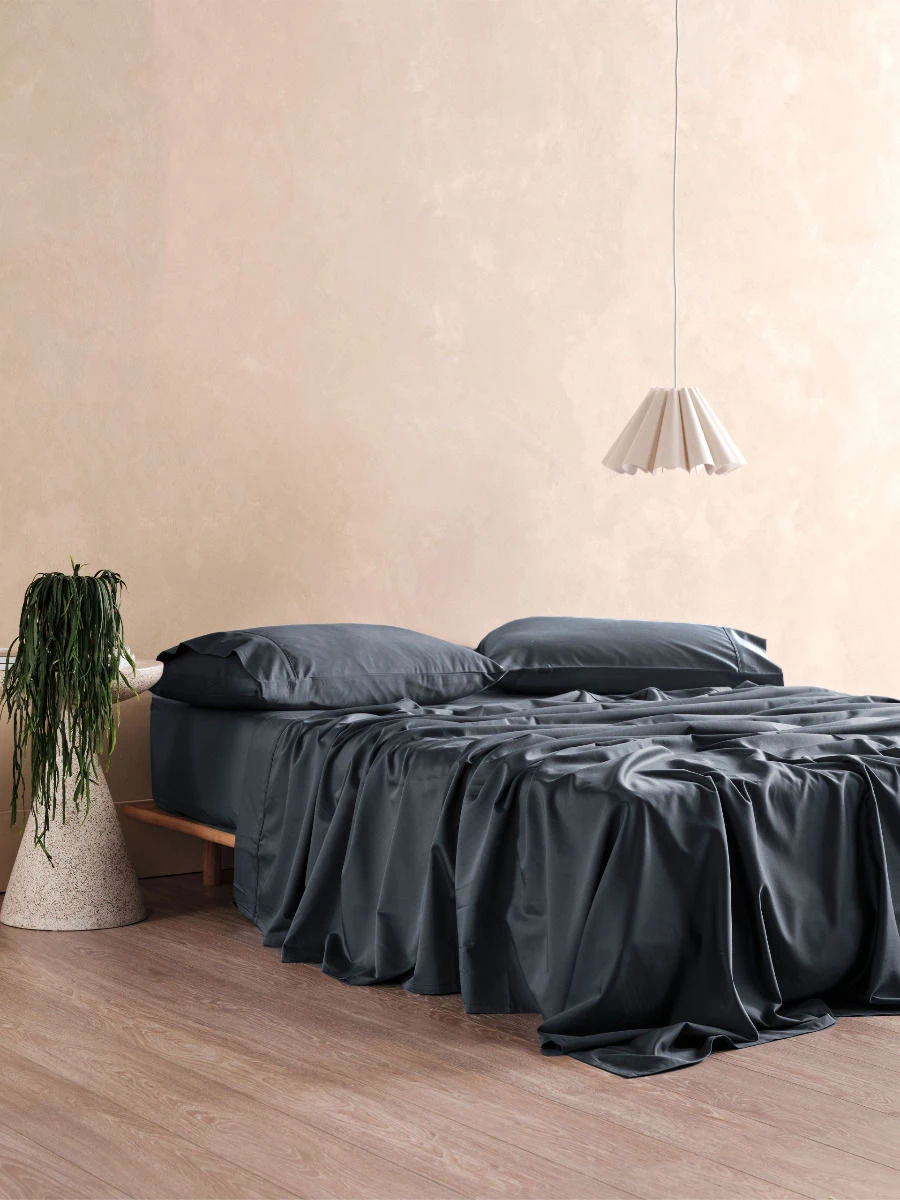 Linen House Haven Slate Bamboo Cotton 500TC Sheet Set 1 Linen House Haven Slate Bamboo Cotton 500TC Sheet Set