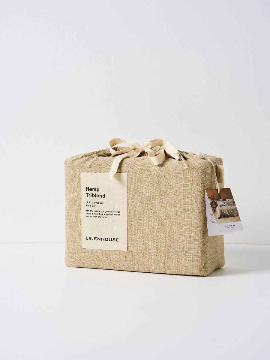 Linen House Hemp Triblend Ochre Quilt Cover Set 2 Linen House Hemp Triblend Ochre Quilt Cover Set - Image 2