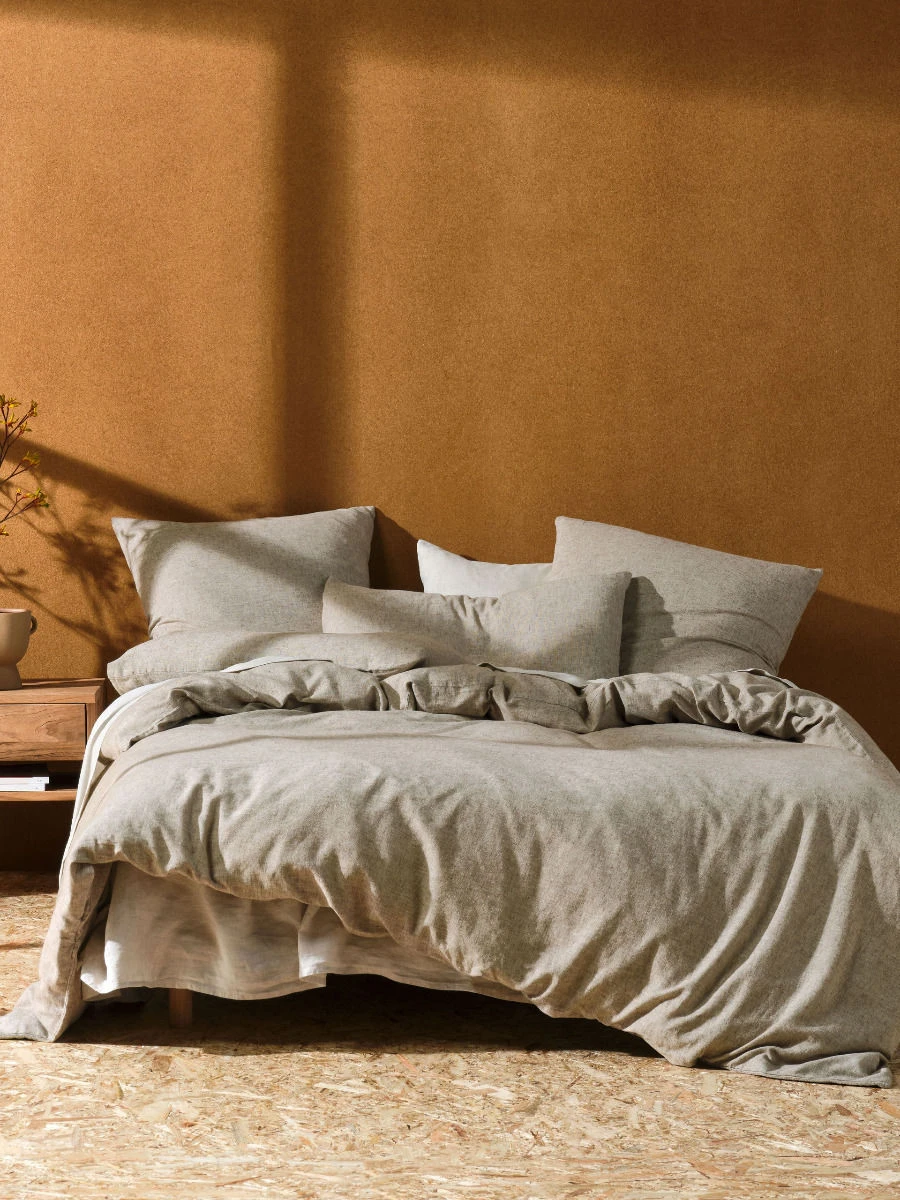 Linen House Hemp Triblend Walnut Quilt Cover Set 1 Linen House Hemp Triblend Walnut Quilt Cover Set