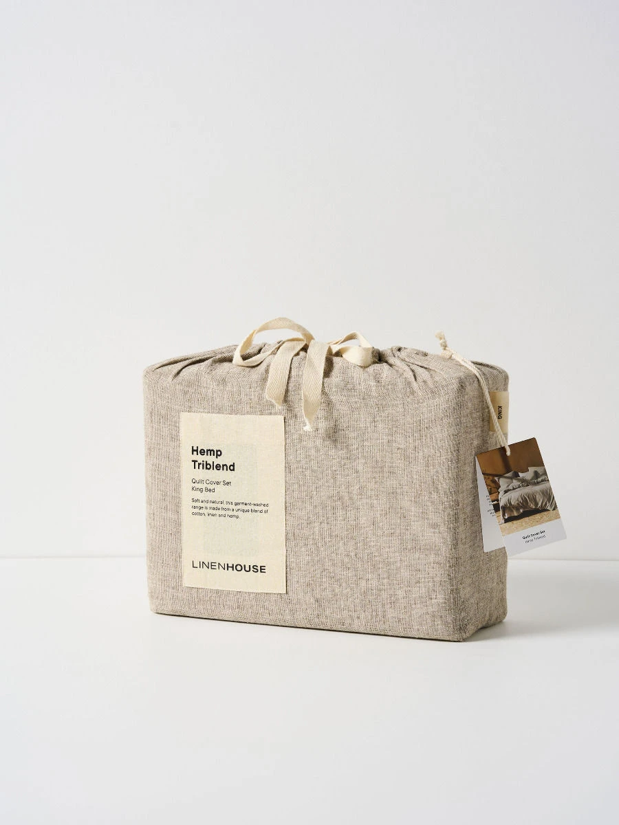 Linen House Hemp Triblend Walnut Quilt Cover Set 2 Linen House Hemp Triblend Walnut Quilt Cover Set - Image 2