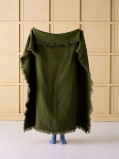 Linen House Linden Moss Linen Throw