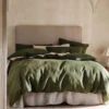 Linen House Nimes Moss Linen Quilt Cover Set