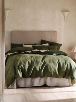 Linen House Nimes Moss Linen Quilt Cover Set
