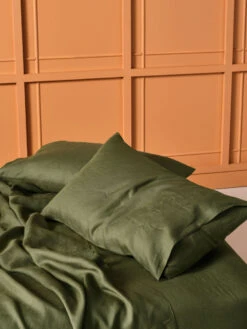 Linen House Pure Linen Moss Sheet Set -Linen House Dreamscape Sales Store lh nimes moss stdpc h1