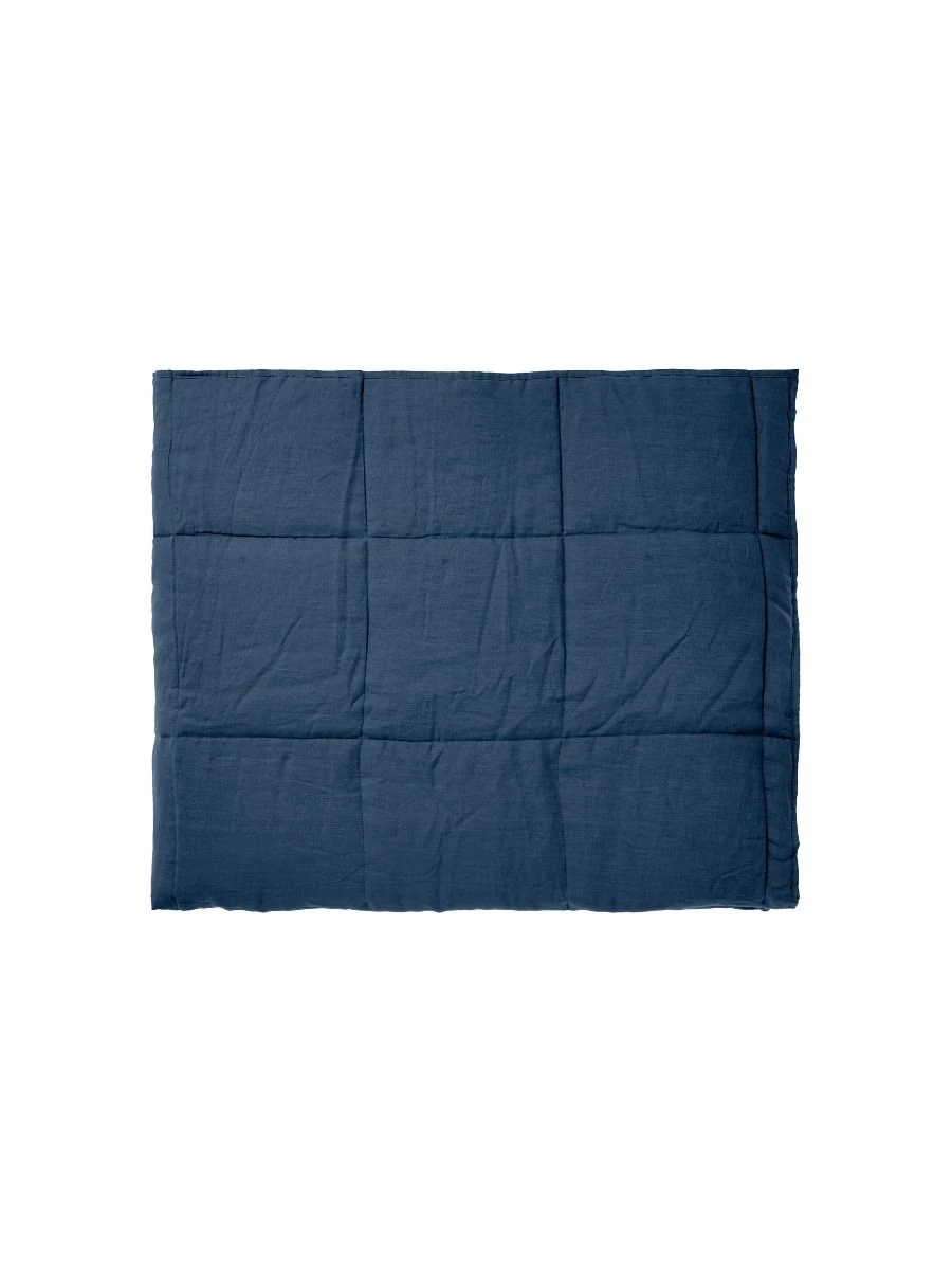 Linen House Nimes Navy Linen Coverlet 3 Linen House Nimes Navy Linen Coverlet - Image 3