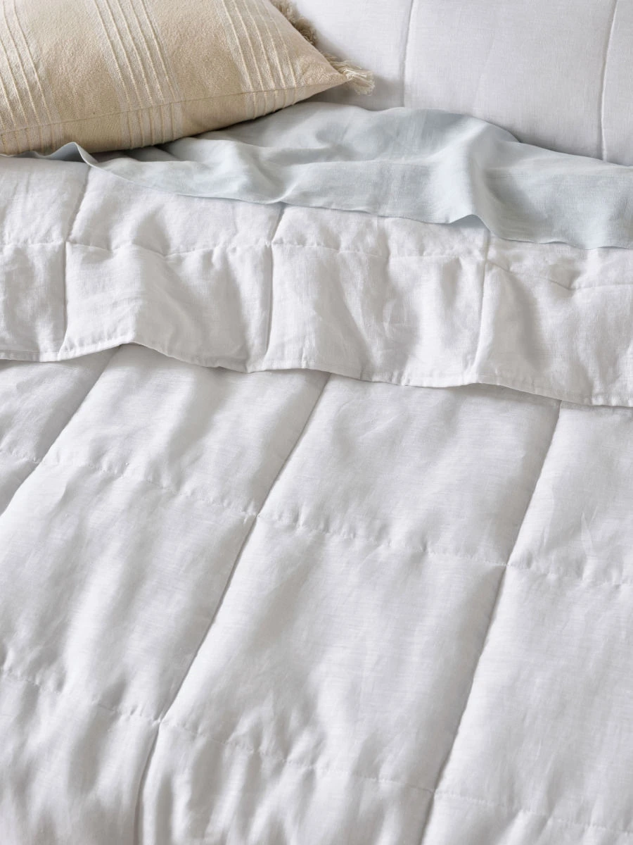 Linen House Nimes White Linen Coverlet 3 Linen House Nimes White Linen Coverlet - Image 3