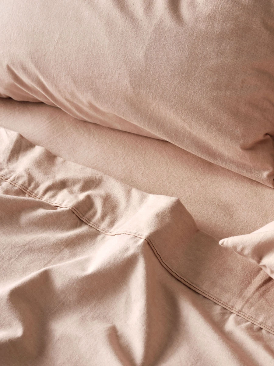 Linen House Flannelette Pink Salt Plain-Dyed Sheet Set 4 Linen House Flannelette Pink Salt Plain-Dyed Sheet Set - Image 4