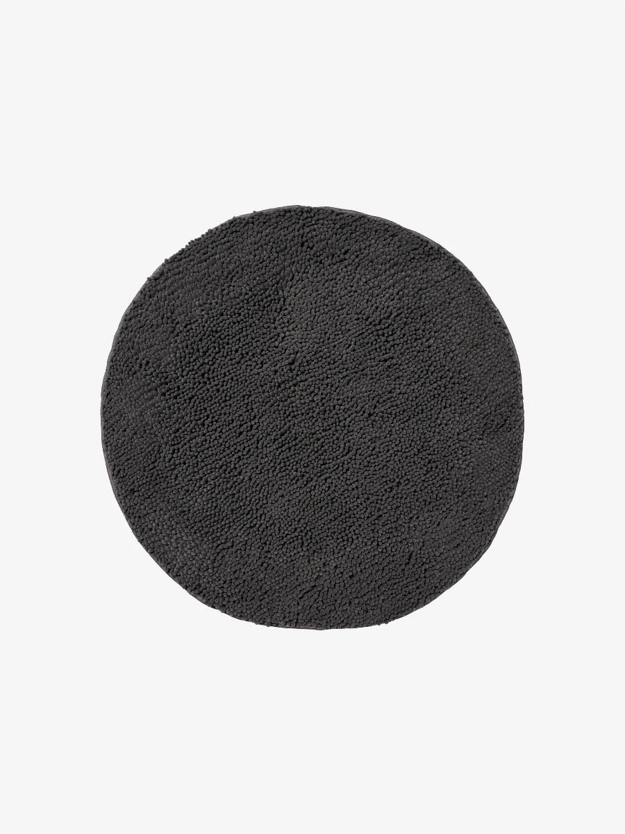 Linen House Reed Toggle Charcoal Circular Bath Mat - 1700 GSM 1 Linen House Reed Toggle Charcoal Circular Bath Mat - 1700 GSM