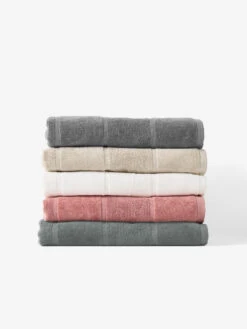 Linen House Velour Stripe White Towel Collection -Linen House Dreamscape Sales Store lh velour stripe all colours bthtwl h1 4