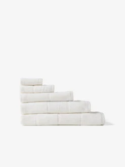 Linen House Velour Stripe White Towel Collection -Linen House Dreamscape Sales Store lh velour stripe white twls h1