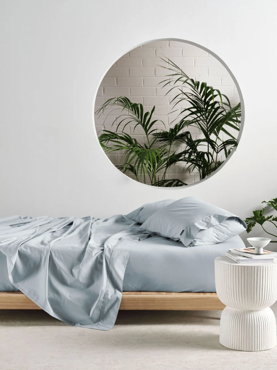 Linen House Winton 300TC Mid-Blue Cotton Percale Sheet Set 1 Linen House Winton 300TC Mid-Blue Cotton Percale Sheet Set