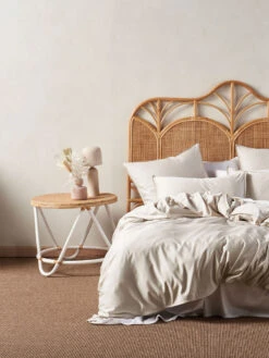 Linen House Haven Sand Bamboo Cotton 500TC Quilt Cover Set -Linen House Dreamscape Sales Store lh aria sand qcs h2 2 3