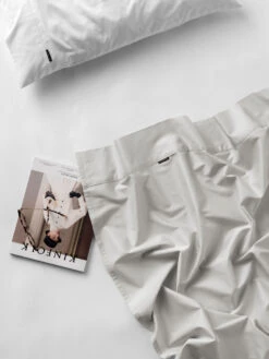 Linen House Augusta 500TC Cotton Sateen Flat Sheet -Linen House Dreamscape Sales Store lh augusta ss1920 white fitted grey flat w1