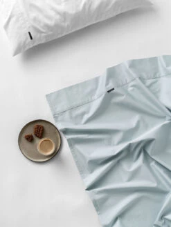 Linen House Augusta 500TC Cotton Sateen Flat Sheet -Linen House Dreamscape Sales Store lh augusta ss1920 white fitted pale blue flat w1