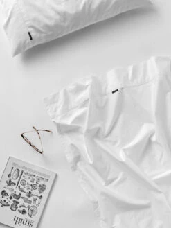 Linen House Augusta 500TC Cotton Sateen Fitted Sheet 50cm 16 Linen House Augusta 500TC Cotton Sateen Fitted Sheet 50cm -Linen House Dreamscape Sales Store lh augusta ss1920 white ss w1