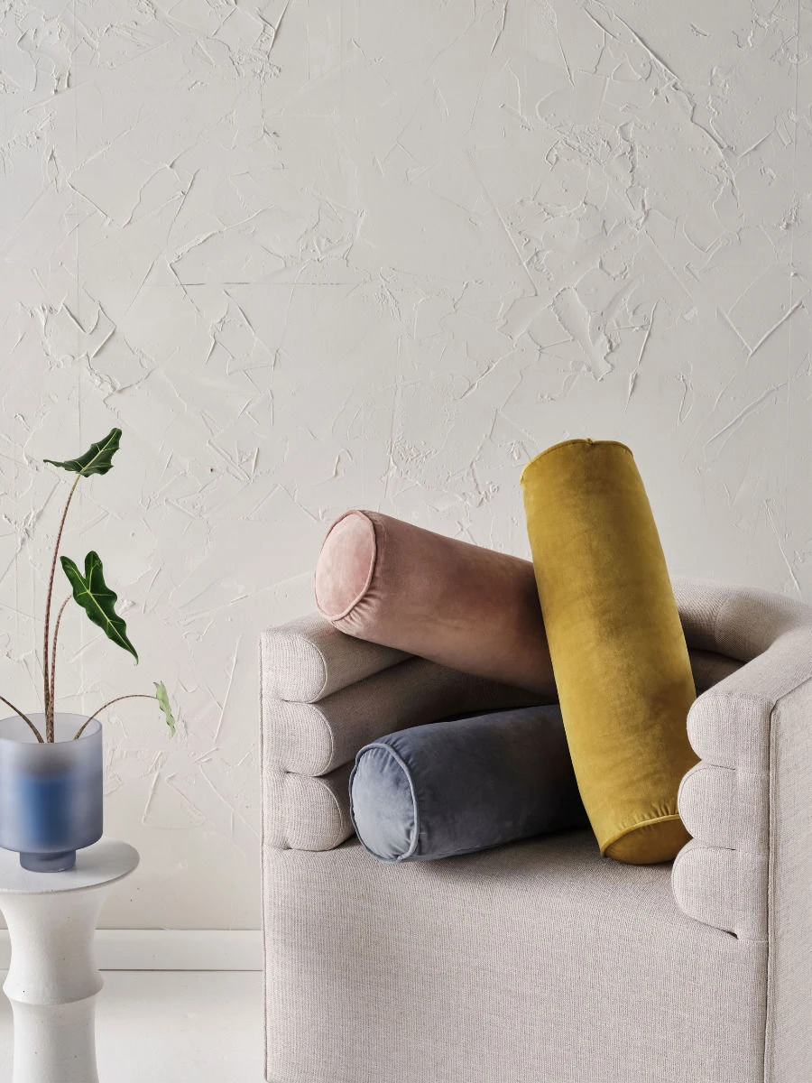 Linen House Enrique Mustard Bolster 18x60cm 2 Linen House Enrique Mustard Bolster 18x60cm - Image 2