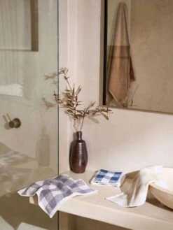 Linen House Flinders Check Navy Towel Collection -Linen House Dreamscape Sales Store lh flinders check lifestyle hndtwl h1