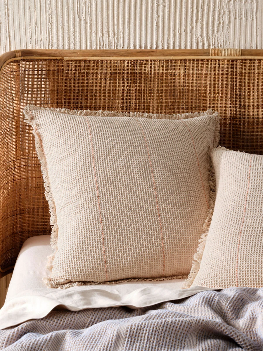 Linen House Galicia Blue-Sand European Pillowcase 1 Linen House Galicia Blue-Sand European Pillowcase