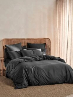 Linen House Nara Bamboo Cotton Charcoal Quilt Cover Set
