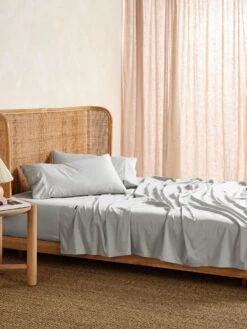 Linen House Nara Silver Bamboo Cotton 400TC Sheet Set -Linen House Dreamscape Sales Store lh nara silver ss h2