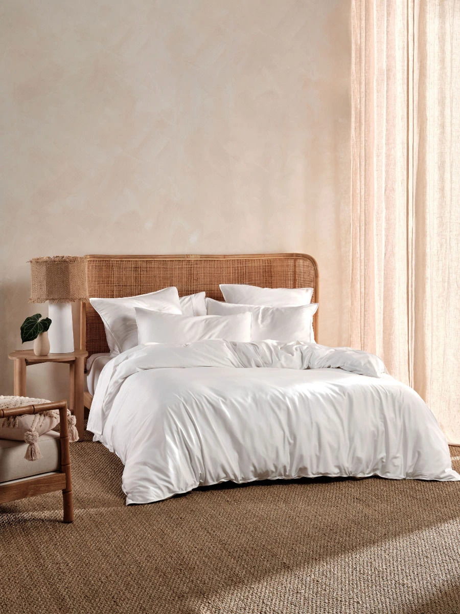Linen House Nara Bamboo Cotton White Quilt Cover Set 1 Linen House Nara Bamboo Cotton White Quilt Cover Set