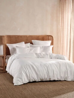 Linen House Nara Bamboo Cotton White Quilt Cover Set 11 Linen House Nara Bamboo Cotton White Quilt Cover Set -Linen House Dreamscape Sales Store lh nara white qcs h2