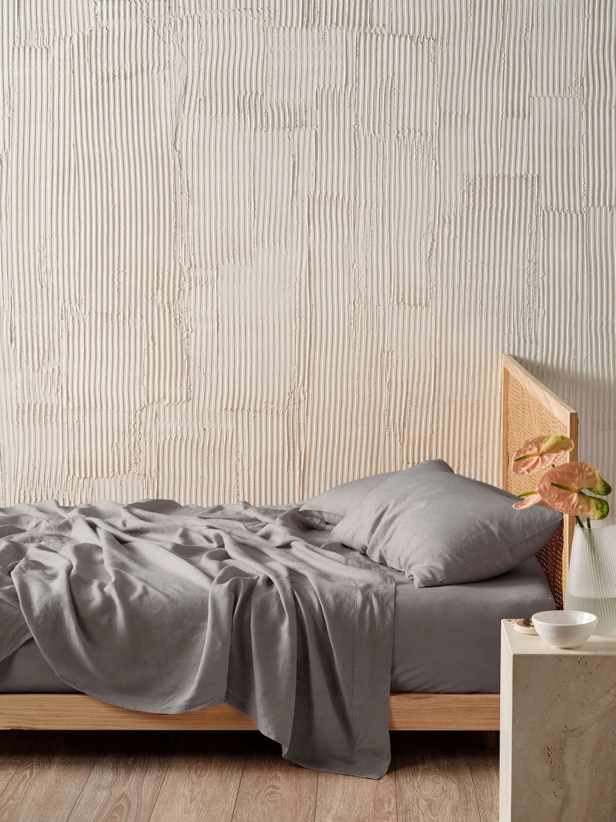 Linen House Pure Linen Ash Sheet Set 1 Linen House Pure Linen Ash Sheet Set